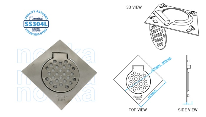 Stainless Steel AISI304L Square Gratings (Angle)